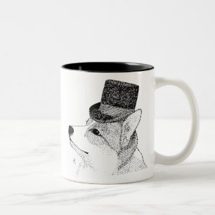 Top Hat Corgi Two-Tone Coffee Mug