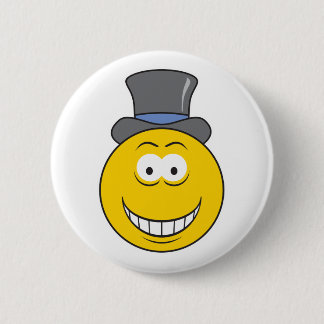 Top Hat Face Pinback Button