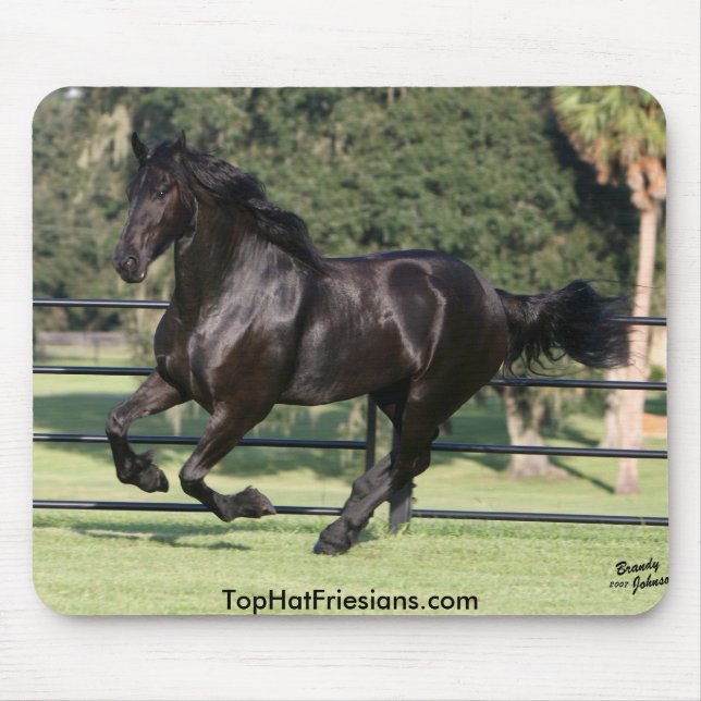 Top Hat Friesians Mouse Pad (Front)