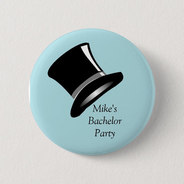 Top Hat on Blue Button (Front)