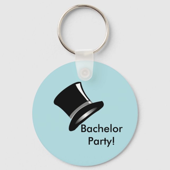 Top Hat on Blue Keychain (Front)