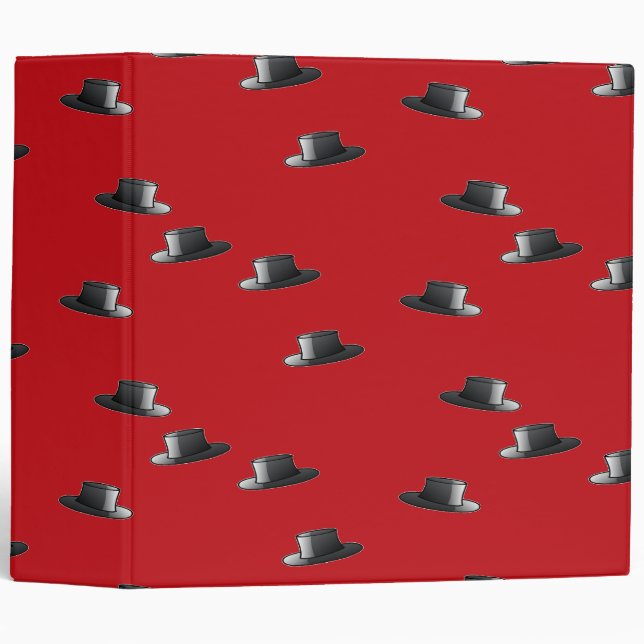 top hat on red 3 ring binder (Front/Spine)