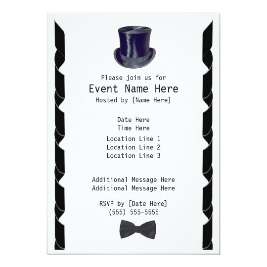 Top Hat Party Invites