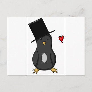 Top Hat Penguin Postcard