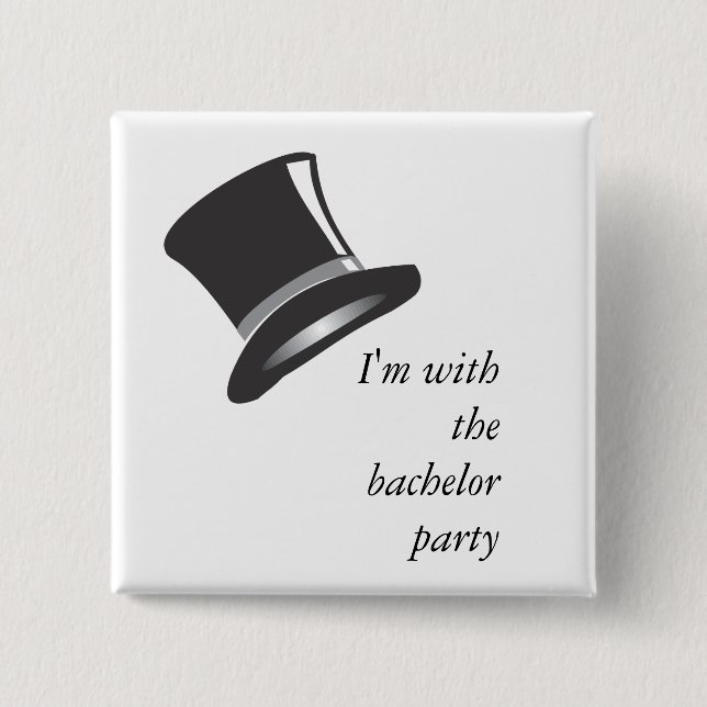 Top Hat Pinback Button (Front)