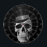 Top hat skull dartboard<br><div class="desc">Hello, this design represents a death's-head with its top hat and a cigar.</div>
