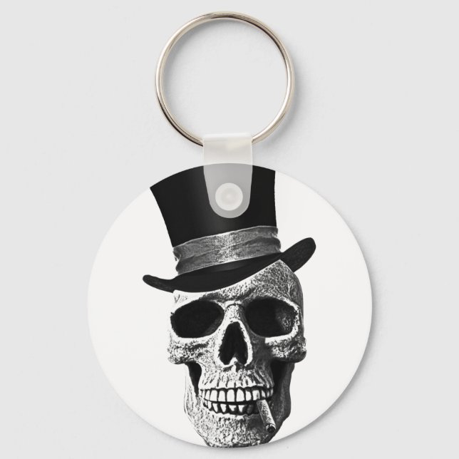 Top hat skull keychain (Front)