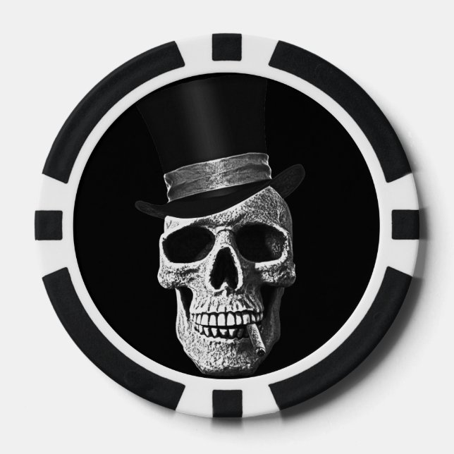 Top hat skull poker chips (Front)