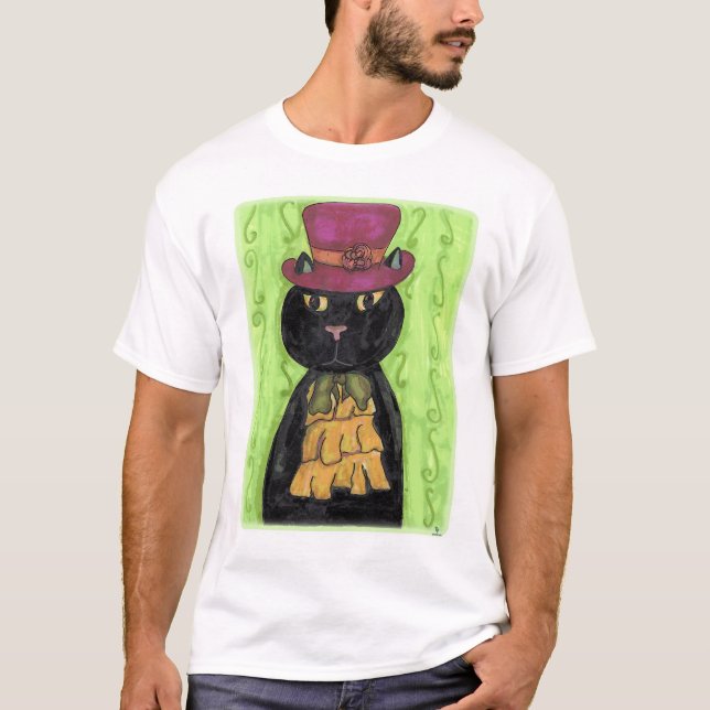 Top Hat Vintage Cat Cute Cartoon Art (Front)