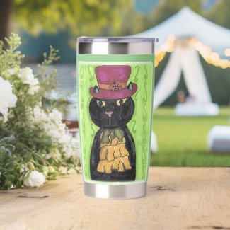 Top Hat Vintage Cat Cute Doodle Art Fun