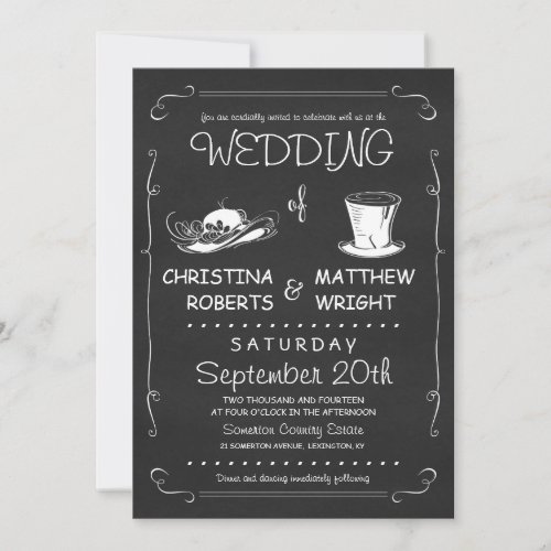 Top Hat Wedding Invitations Template