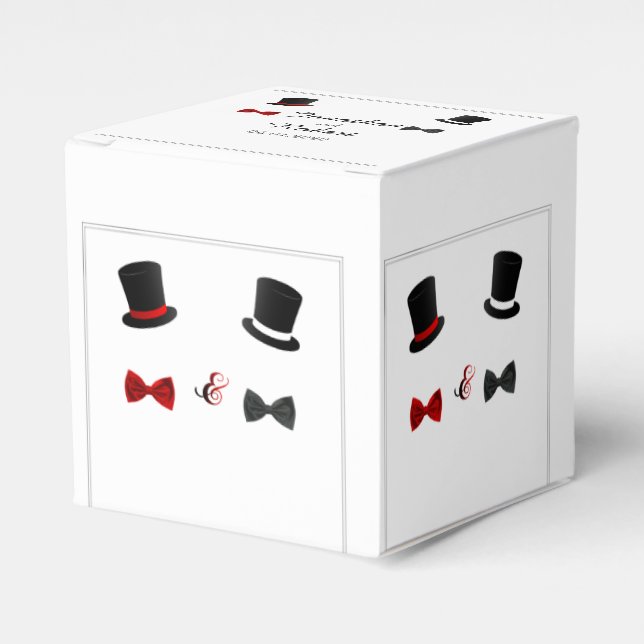 Top Hats and Bow Ties Gay Wedding Favor Box (Front Side)