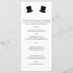 Top Hats and Bow Ties Gay Wedding Menu