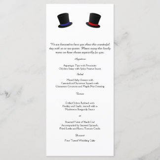 Top Hats and Bow Ties Gay Wedding Menu