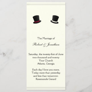 Top Hats and Bow Ties Gay Wedding Program