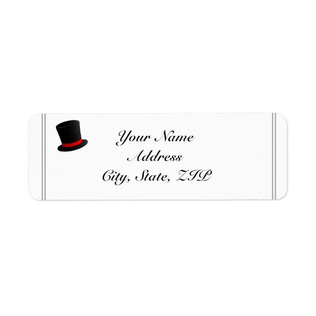 Top Hats and Bow Ties Return Address Label (Front)