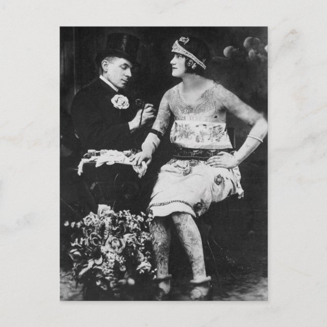 Top Hats and Tattoos Postcard (Front)