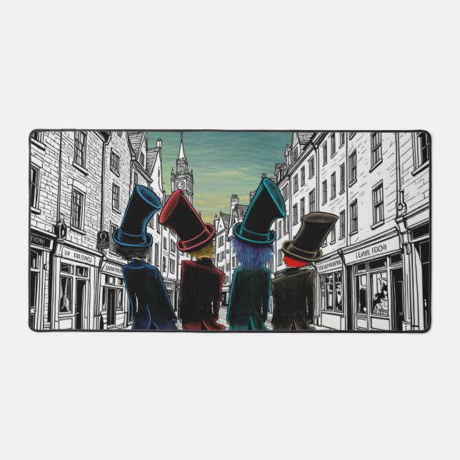 Top Hats in Town Desk Mat (Front)