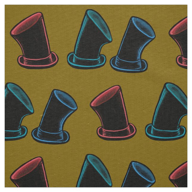 Top Hats Pattern Fabric (Swatch)