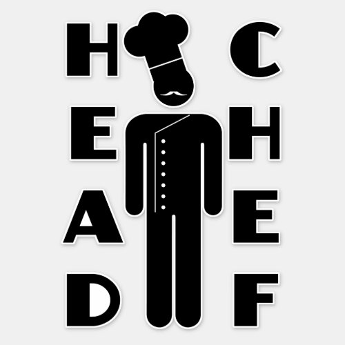 Top Head Chef Boss in the Kitchen Funny Sticker