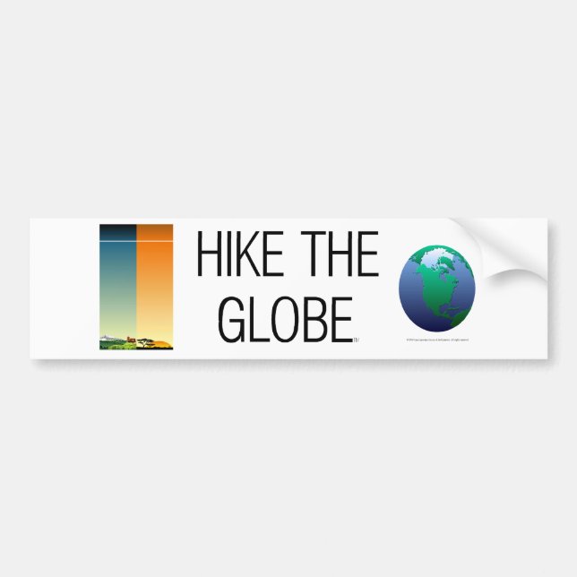 TOP Hiking the Globe Bumper Sticker (Front)