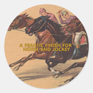 TOP Horse and Jockey Classic Round Sticker
