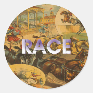 TOP Horse Race Classic Round Sticker