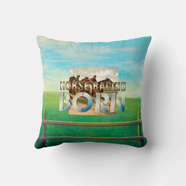 TOP Horse Racing Born Throw Pillow (Back)
