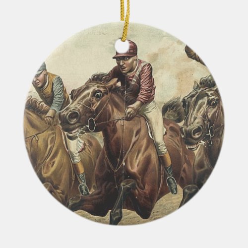 TOP Horse Racing Ceramic Ornament