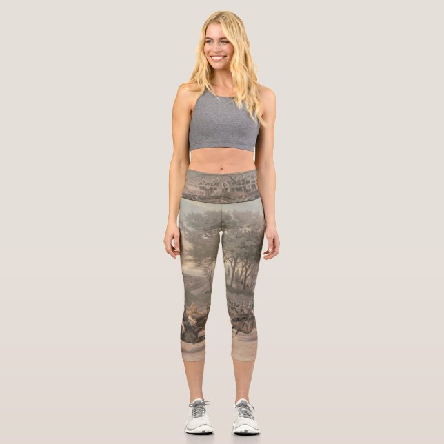 TOP Horse Racing Fan Capri Leggings (Front)