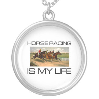 TOP Horse Racing Is My Life Silver Plated Necklace