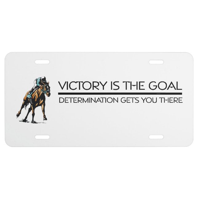 TOP Horse Racing Victory Slogan License Plate (Front)