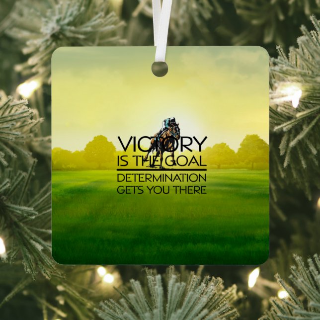 TOP Horse Racing Victory Slogan Metal Ornament (Insitu)