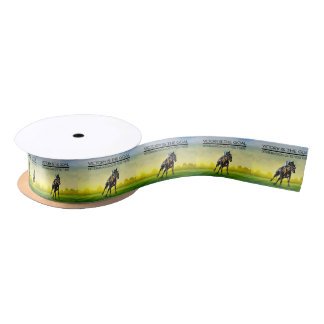 TOP Horse Racing Victory Slogan Satin Ribbon