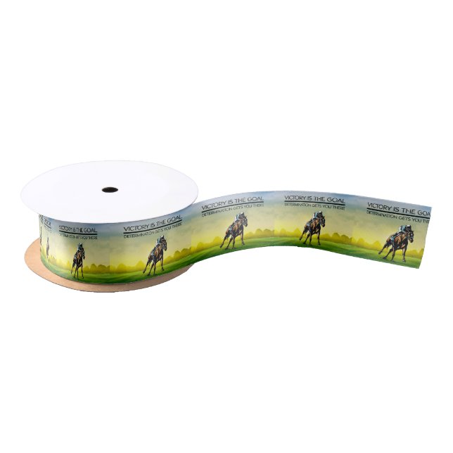 TOP Horse Racing Victory Slogan Satin Ribbon (Spool)