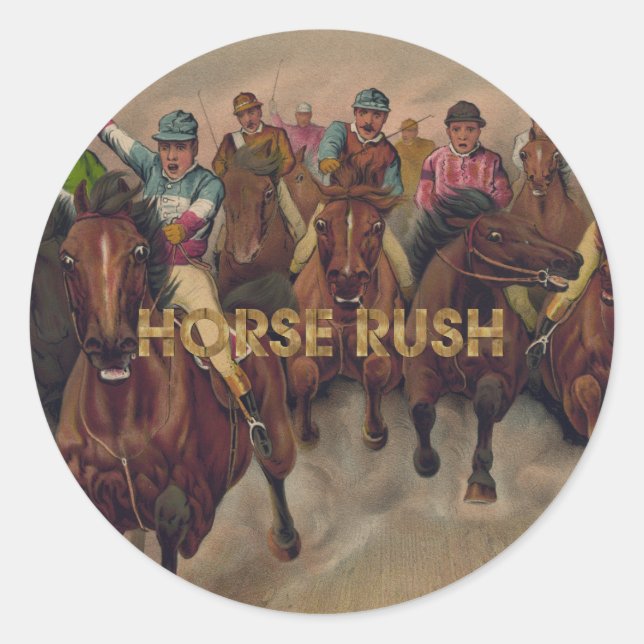 TOP Horse Rush Classic Round Sticker (Front)
