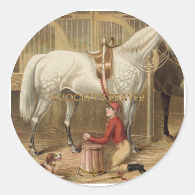 TOP Jockey's Prayer Classic Round Sticker (Front)