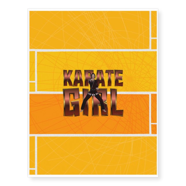 TOP Karate Girl Temporary Tattoos (Front)