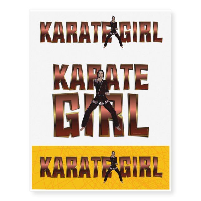 TOP Karate Girl Temporary Tattoos (Front)