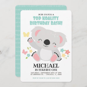 Top Koality Baby Koala Birthday Invitation