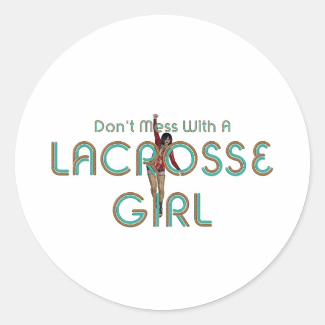 TOP Lacrosse Girl DMW Classic Round Sticker (Front)
