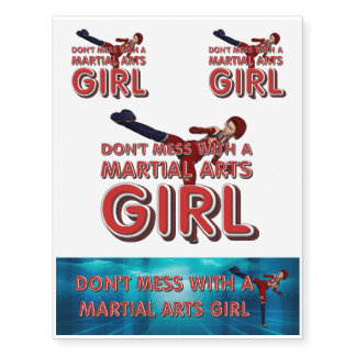 TOP Martial Arts Girl Temporary Tattoos