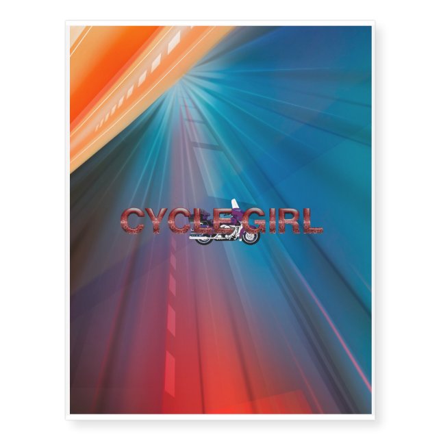 TOP Motorcycle Girl Temporary Tattoos (Front)