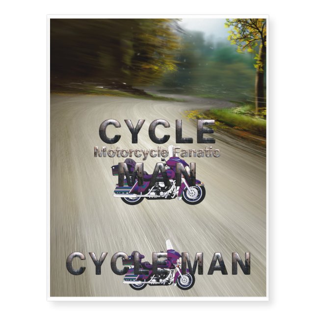 TOP Motorcycle Man Temporary Tattoos (Front)