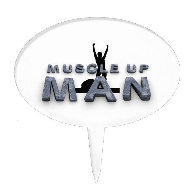 TOP Muscle Up Man Cake Topper (Front)
