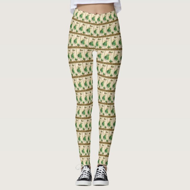 Top O The Mornin Irish Lass St. Pat's Day Leggings (Front)