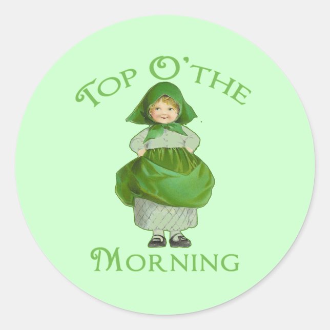 Top O the Morning Cute Products Classic Round Sticker (Front)
