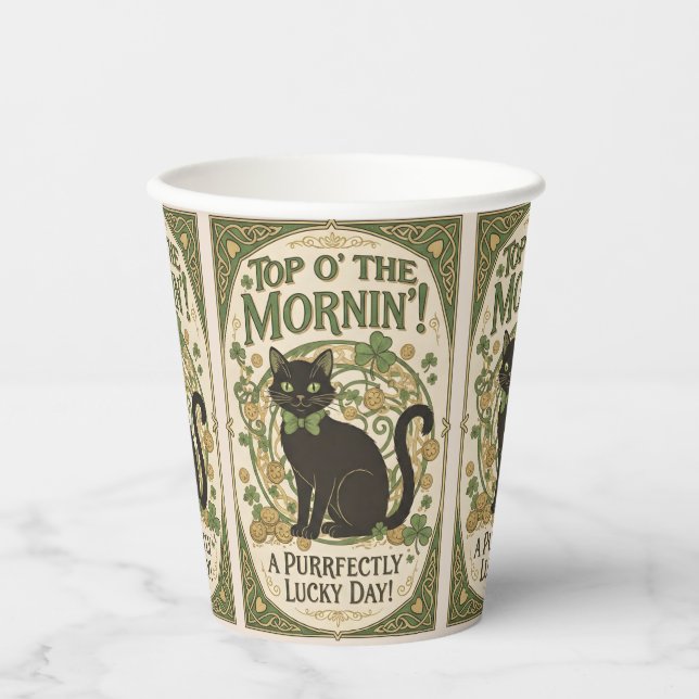 Top O' The Morning - St. Patrick's Day Paper Cups (Front)