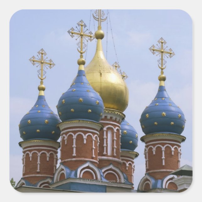 Top of Russian Orthodox Church in Russia Square Sticker (Front)