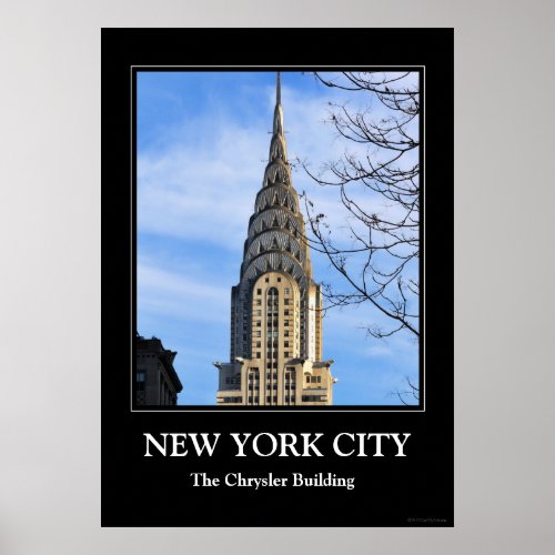 Top of the Chrysler Building Bare Trees Poster